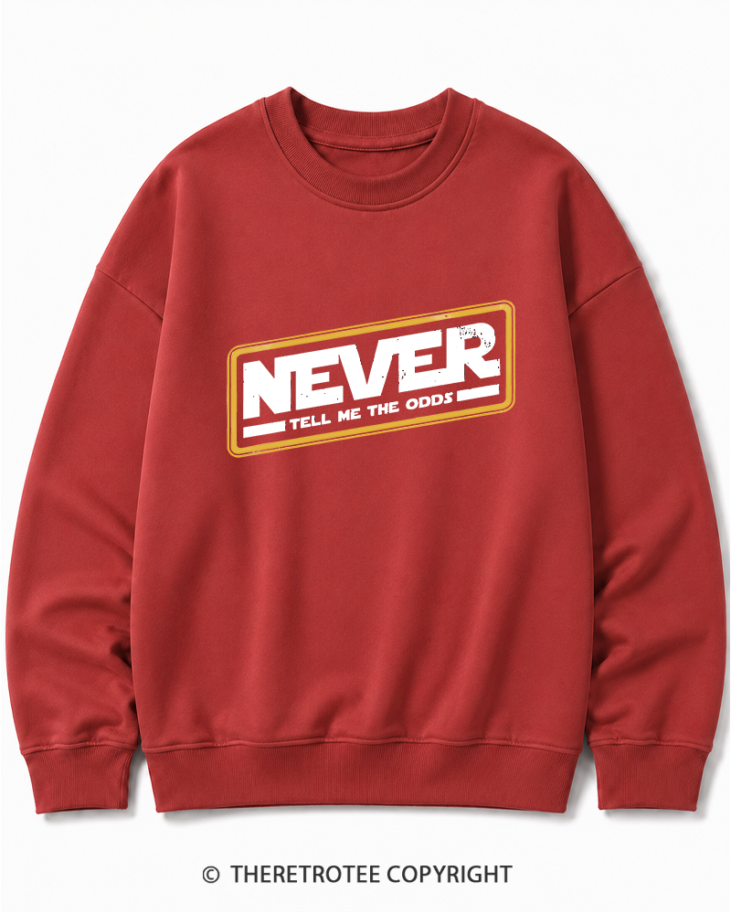 TheRetroTee Never Tell Me The Odds 1980s Cotton Sweatshirt