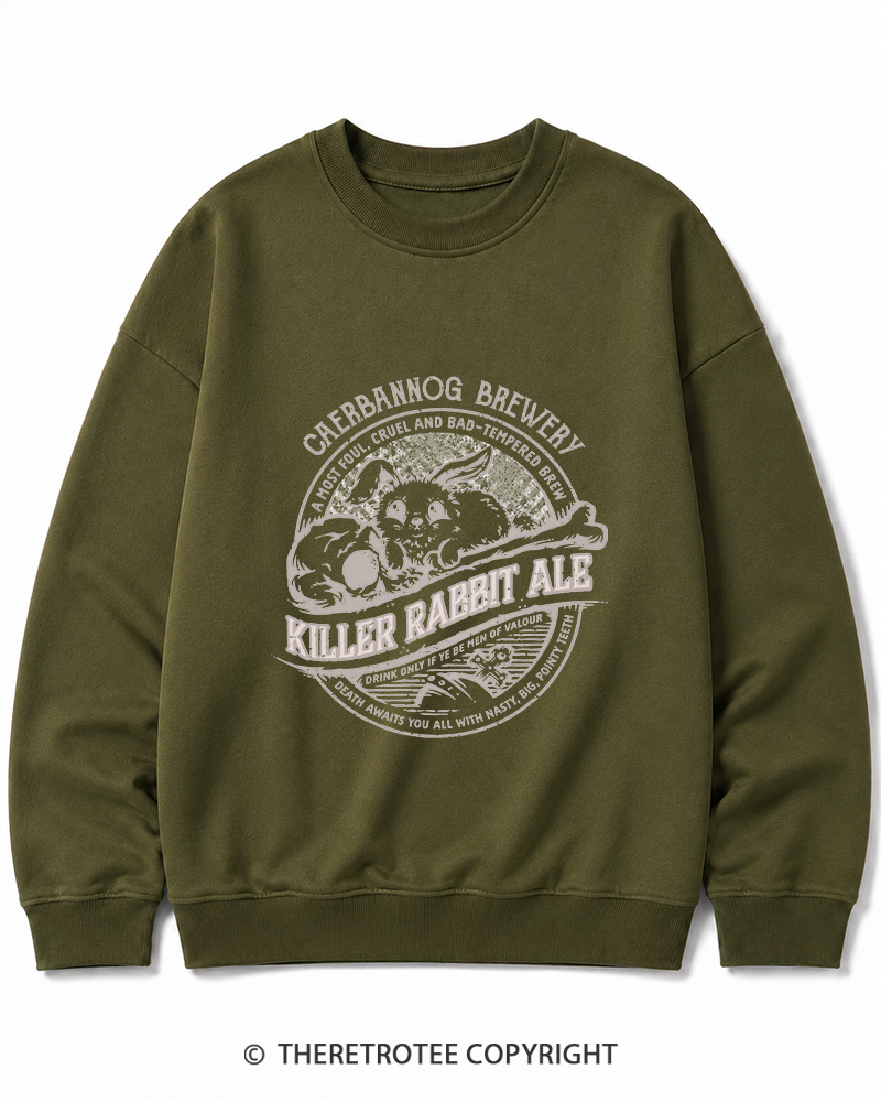 TheRetroTee Killer Rabbit Ale 1970s Cotton Sweatshirt