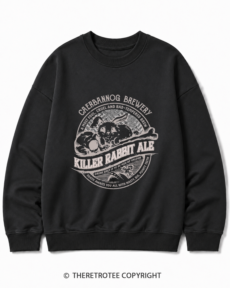 TheRetroTee Killer Rabbit Ale 1970s Cotton Sweatshirt