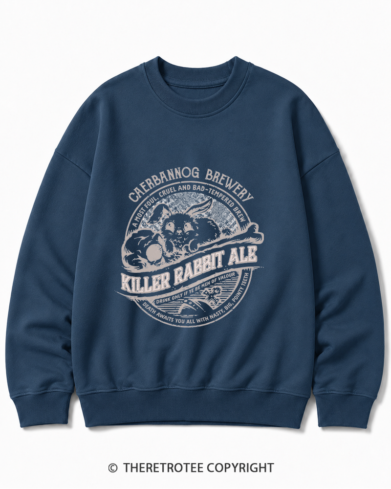 TheRetroTee Killer Rabbit Ale 1970s Cotton Sweatshirt