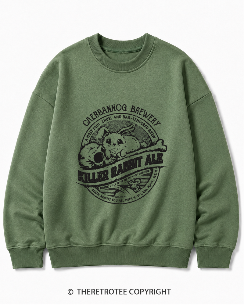 TheRetroTee Killer Rabbit Ale 1970s Cotton Sweatshirt