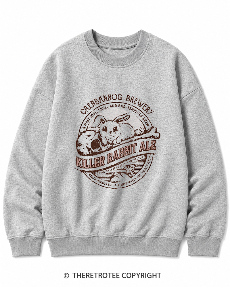 TheRetroTee Killer Rabbit Ale 1970s Cotton Sweatshirt