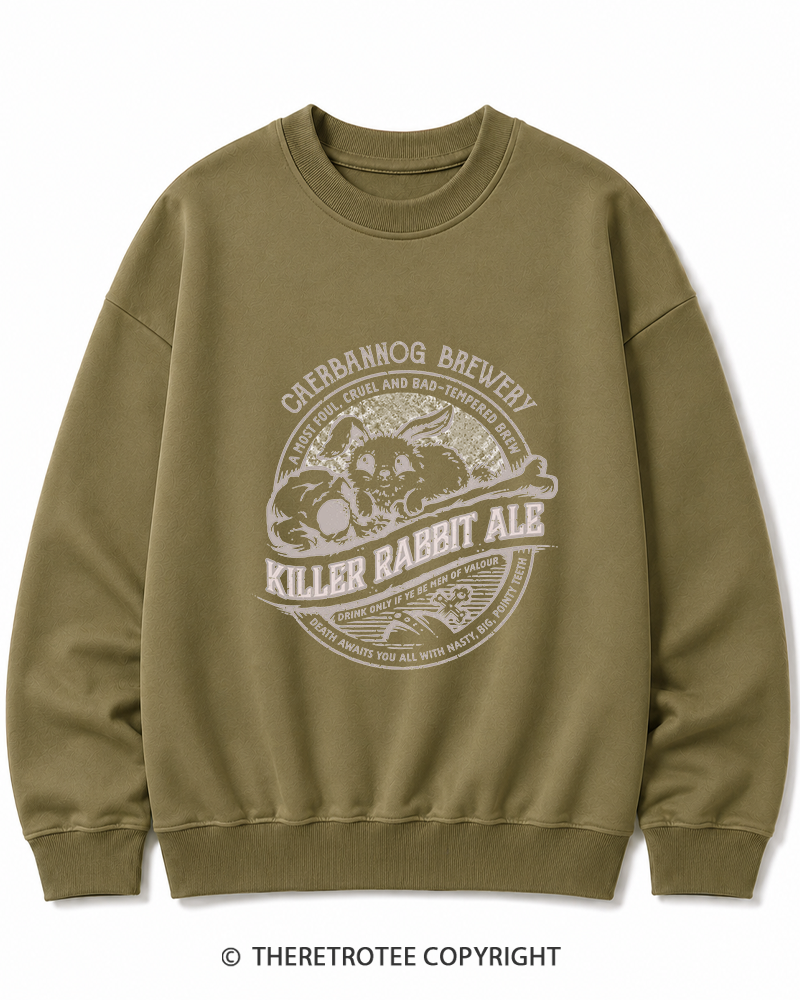 TheRetroTee Killer Rabbit Ale 1970s Cotton Sweatshirt