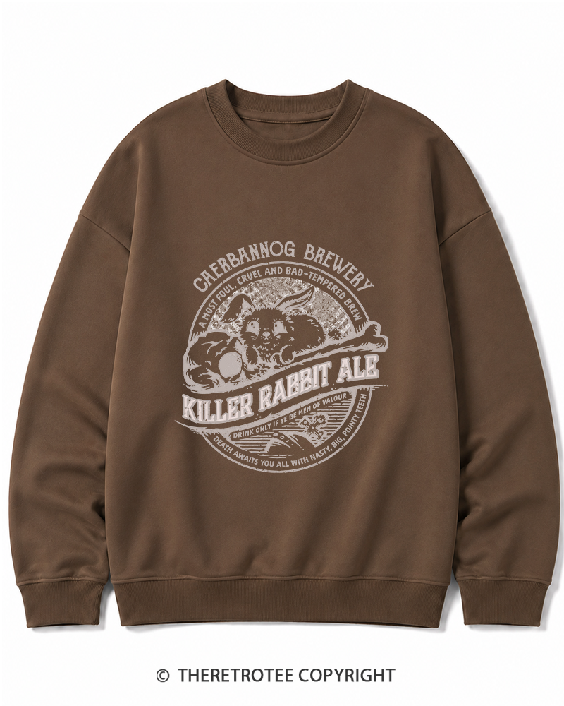 TheRetroTee Killer Rabbit Ale 1970s Cotton Sweatshirt