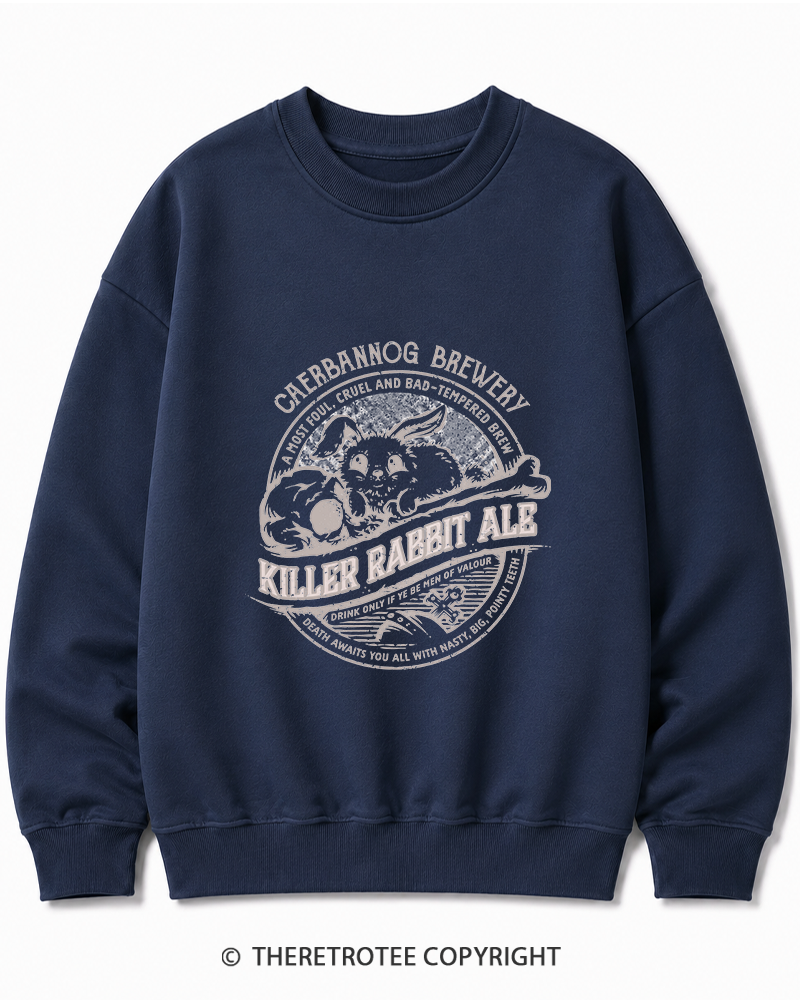 TheRetroTee Killer Rabbit Ale 1970s Cotton Sweatshirt