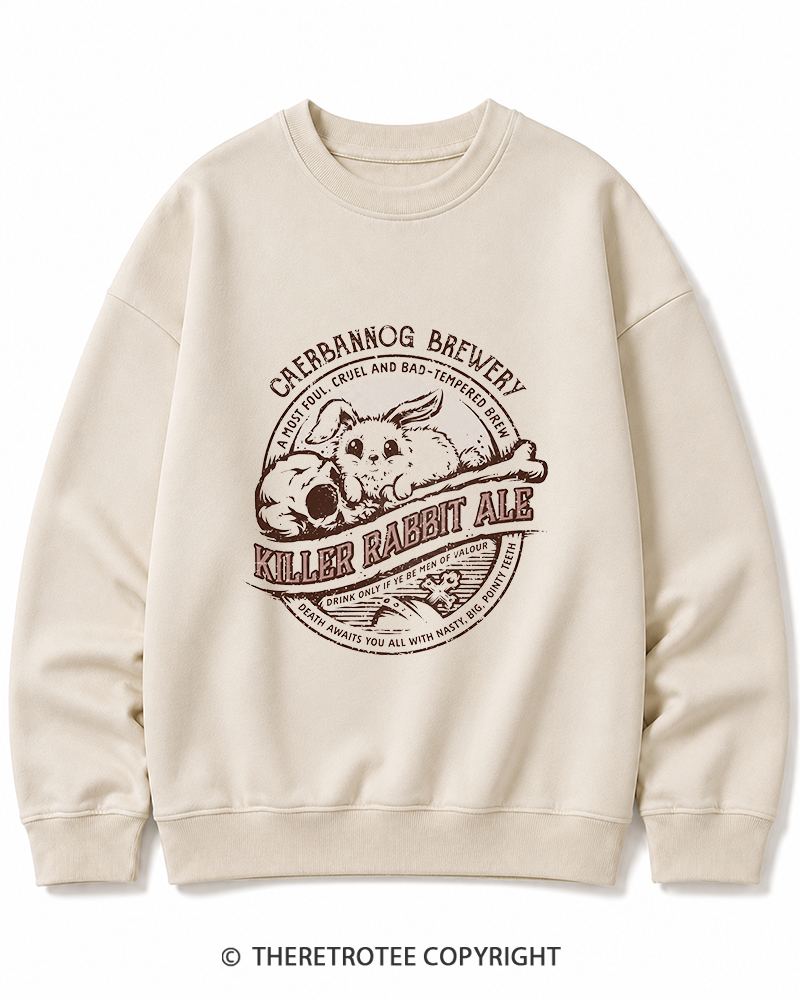 TheRetroTee Killer Rabbit Ale 1970s Cotton Sweatshirt