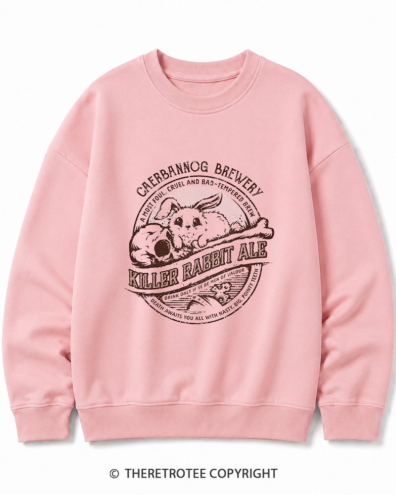 TheRetroTee Killer Rabbit Ale 1970s Cotton Sweatshirt