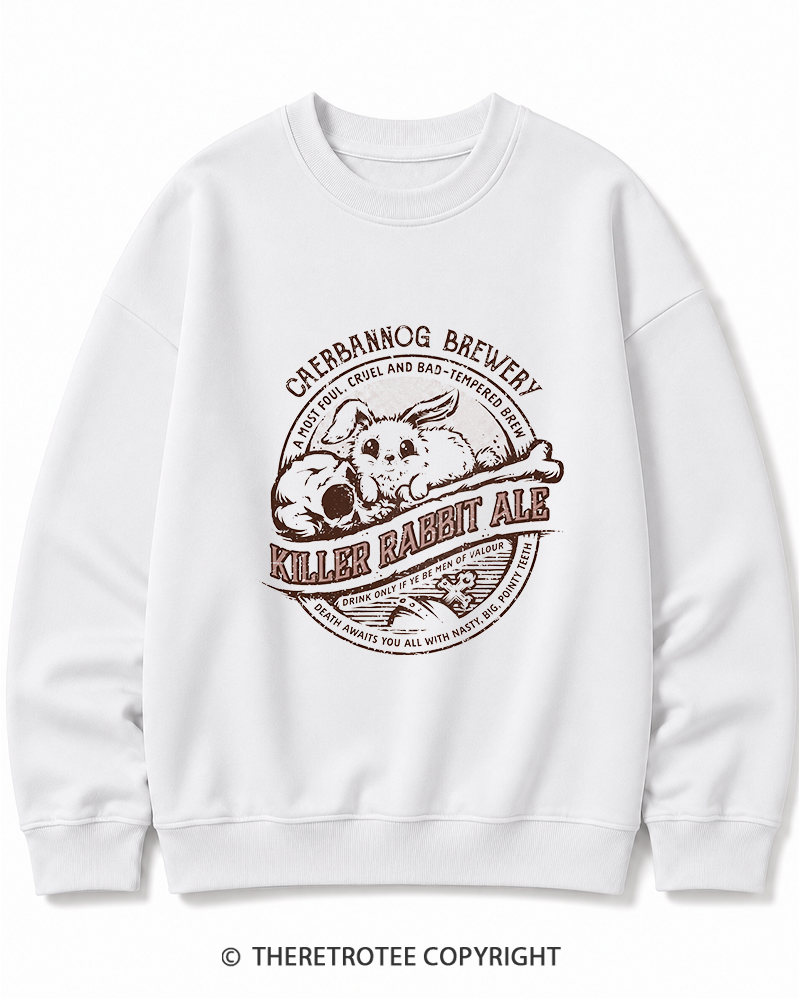 TheRetroTee Killer Rabbit Ale 1970s Cotton Sweatshirt