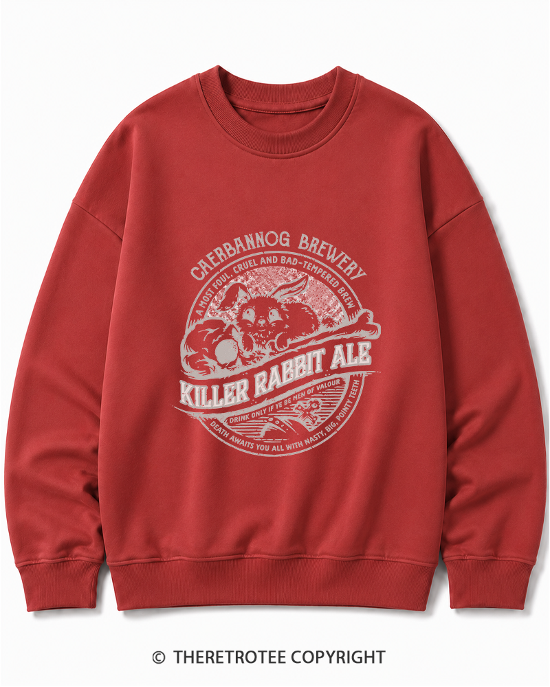 TheRetroTee Killer Rabbit Ale 1970s Cotton Sweatshirt