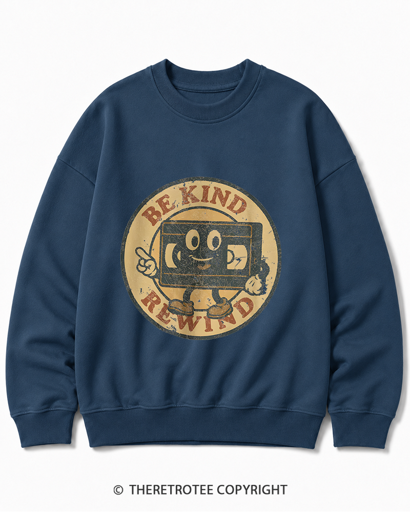 TheRetroTee Be Kind Rewind Graphic 1980s Cotton Sweatshirt