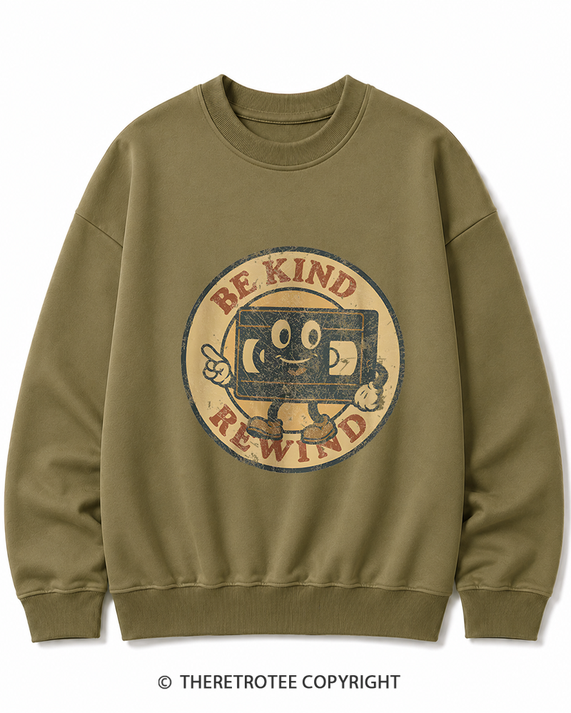 TheRetroTee Be Kind Rewind Graphic 1980s Cotton Sweatshirt