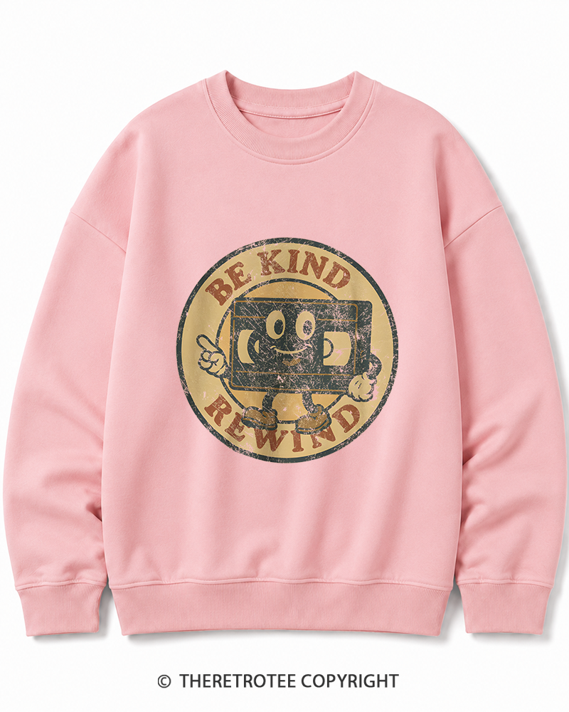 TheRetroTee Be Kind Rewind Graphic 1980s Cotton Sweatshirt