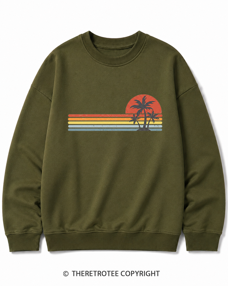 TheRetroTee Tropical Island 1980s Cotton Sweatshirt