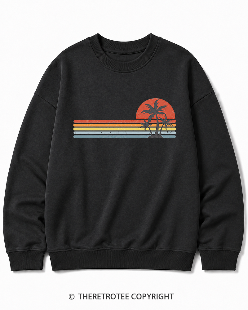 TheRetroTee Tropical Island 1980s Cotton Sweatshirt