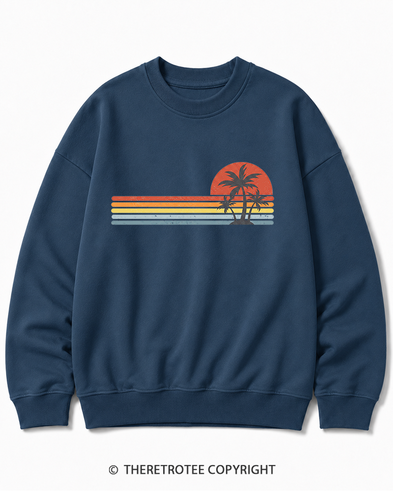 TheRetroTee Tropical Island 1980s Cotton Sweatshirt