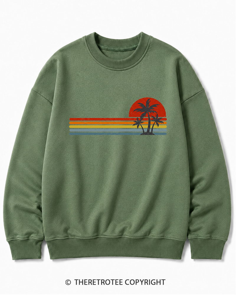 TheRetroTee Tropical Island 1980s Cotton Sweatshirt