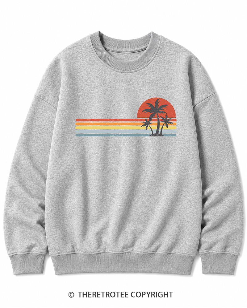 TheRetroTee Tropical Island 1980s Cotton Sweatshirt