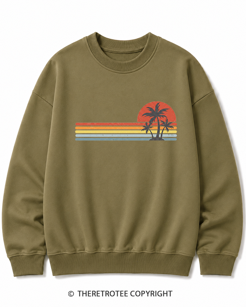 TheRetroTee Tropical Island 1980s Cotton Sweatshirt