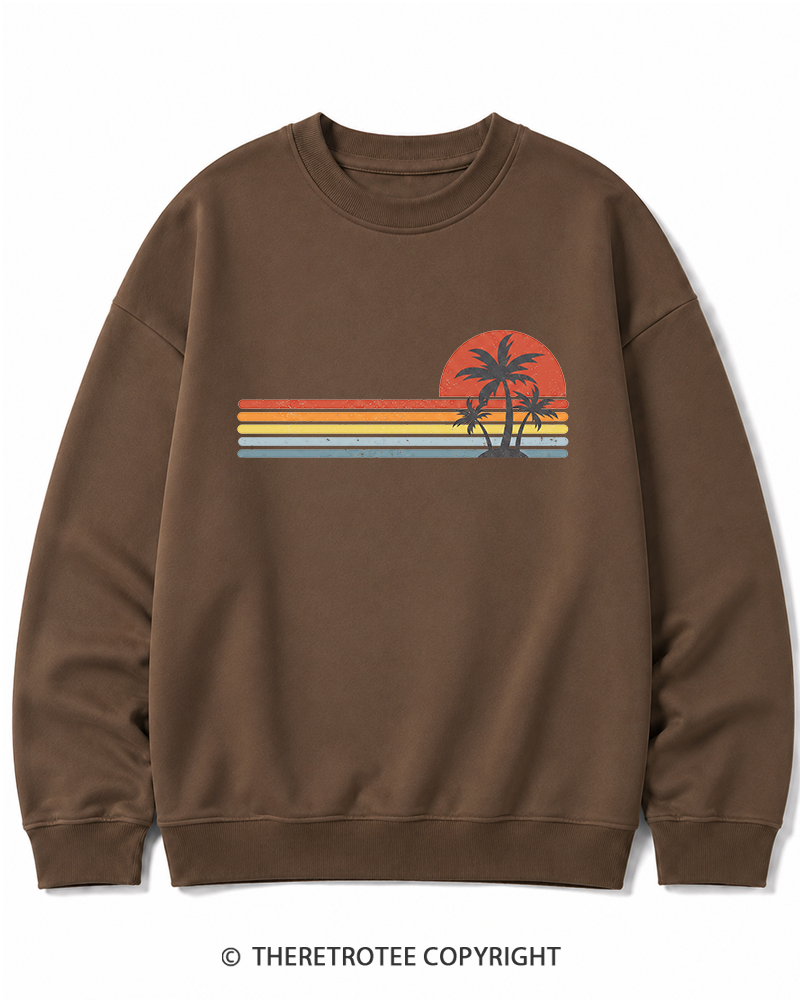 TheRetroTee Tropical Island 1980s Cotton Sweatshirt