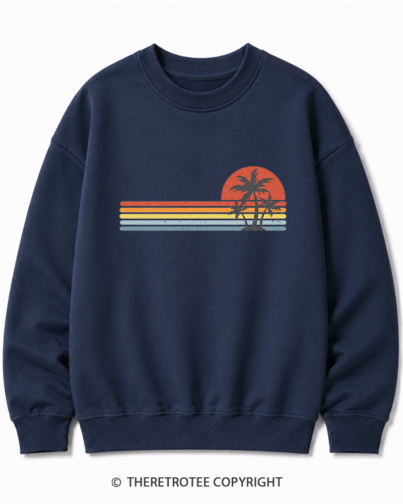 TheRetroTee Tropical Island 1980s Cotton Sweatshirt