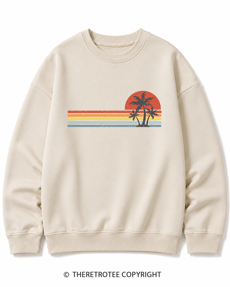 TheRetroTee Tropical Island 1980s Cotton Sweatshirt
