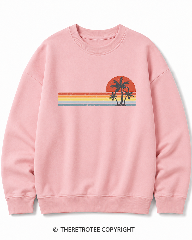 TheRetroTee Tropical Island 1980s Cotton Sweatshirt