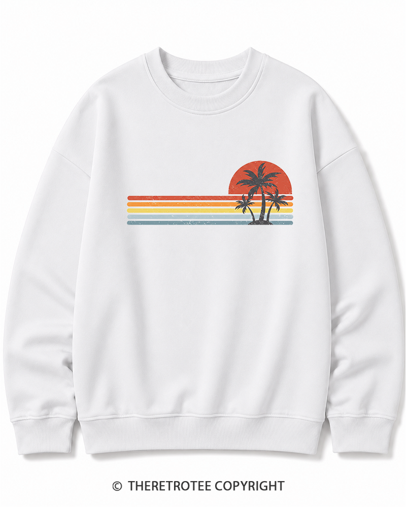 TheRetroTee Tropical Island 1980s Cotton Sweatshirt