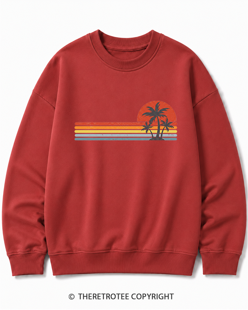 TheRetroTee Tropical Island 1980s Cotton Sweatshirt