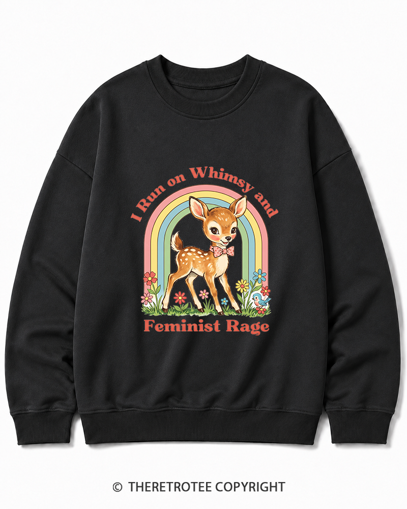 TheRetroTee Whimsy and Feminist Rage 1970s Cotton Sweatshirt