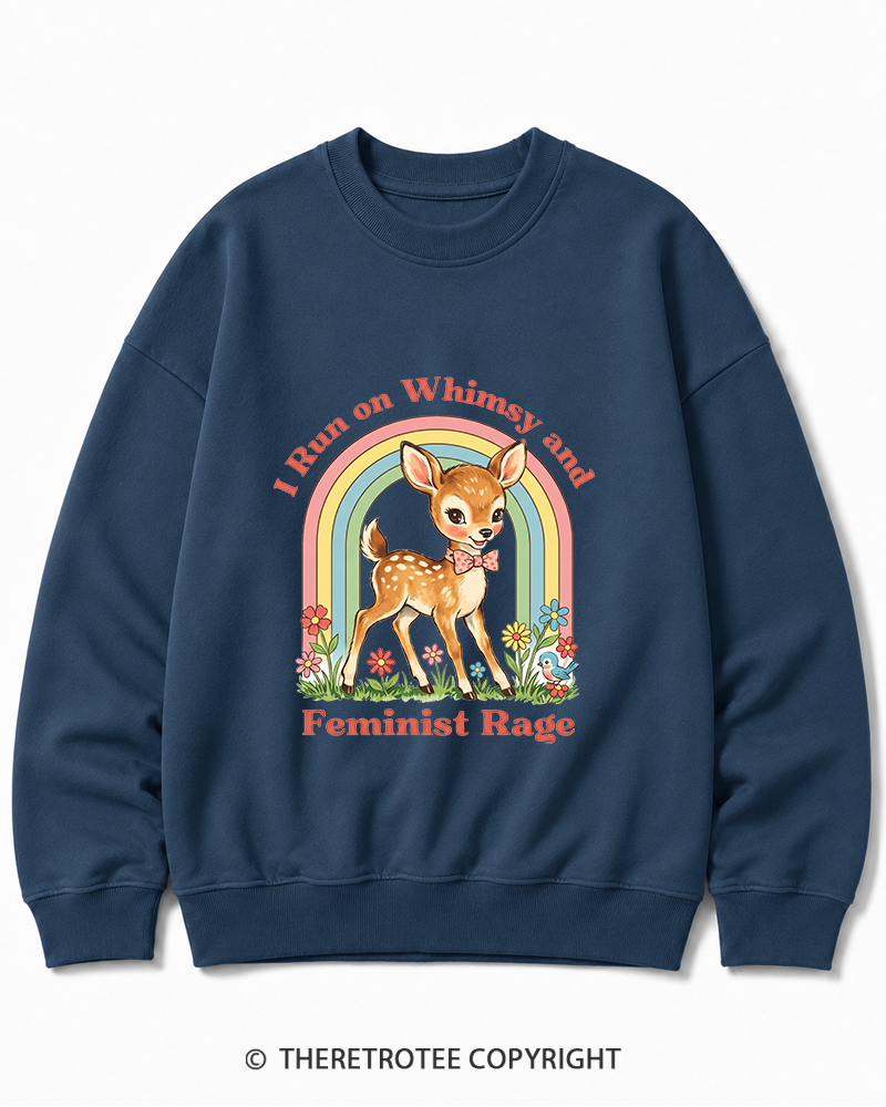 TheRetroTee Whimsy and Feminist Rage 1970s Cotton Sweatshirt