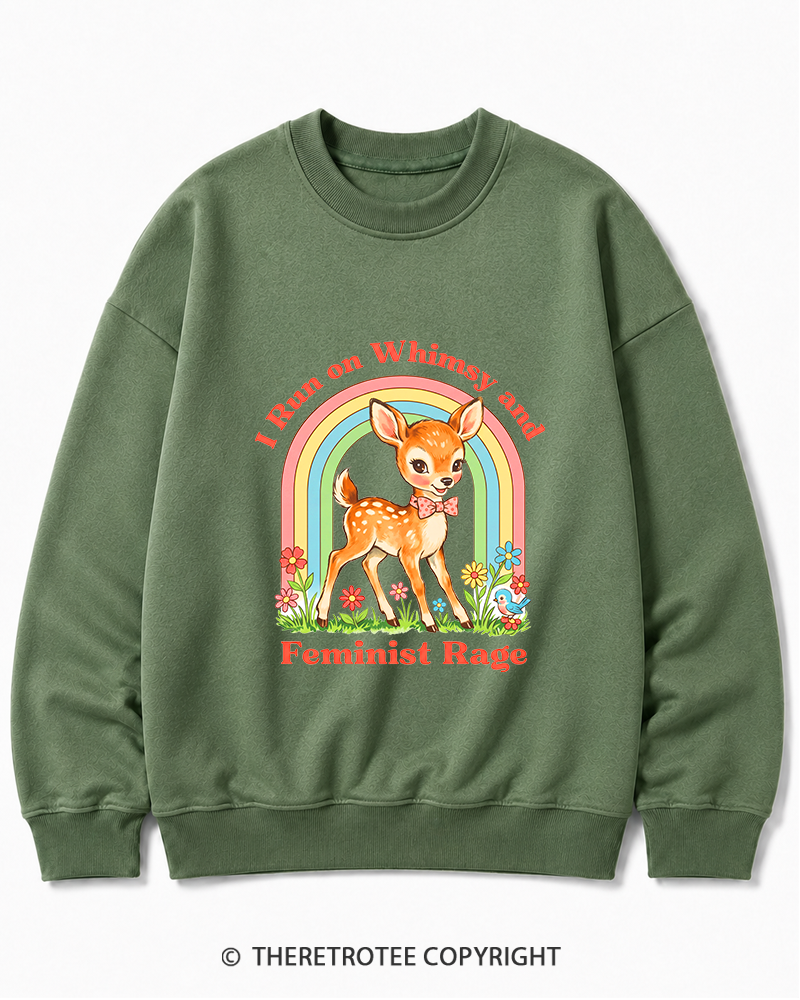 TheRetroTee Whimsy and Feminist Rage 1970s Cotton Sweatshirt