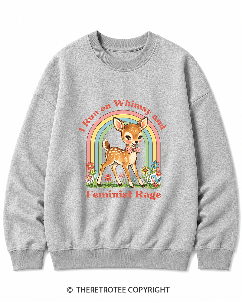 TheRetroTee Whimsy and Feminist Rage 1970s Cotton Sweatshirt
