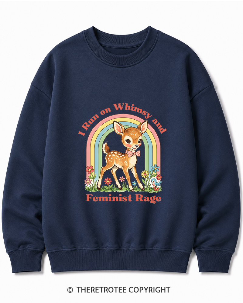 TheRetroTee Whimsy and Feminist Rage 1970s Cotton Sweatshirt
