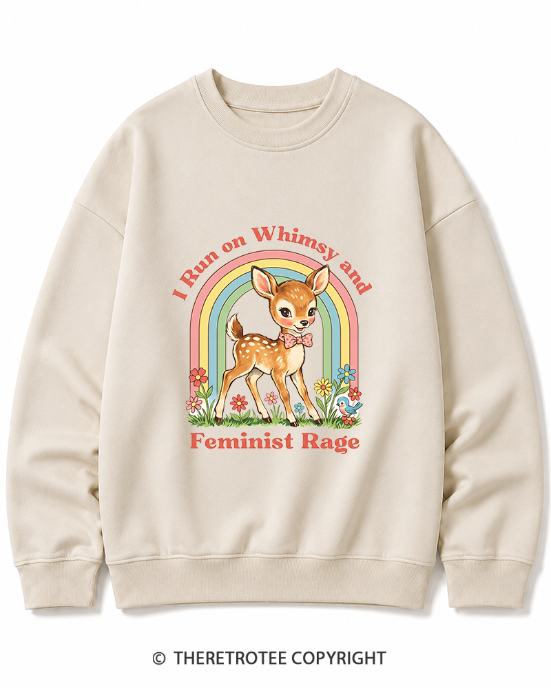 TheRetroTee Whimsy and Feminist Rage 1970s Cotton Sweatshirt