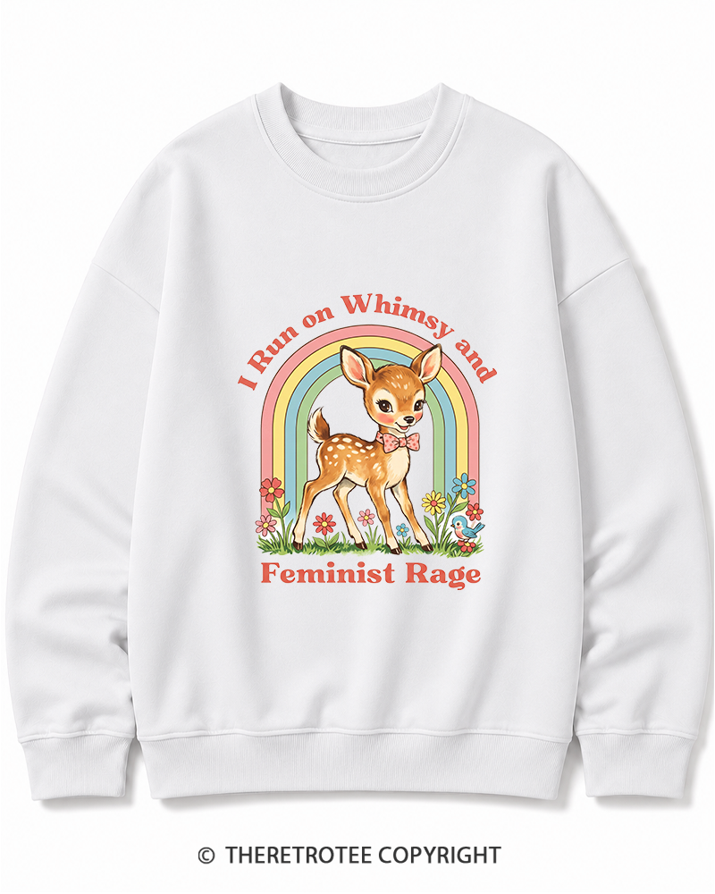 TheRetroTee Whimsy and Feminist Rage 1970s Cotton Sweatshirt