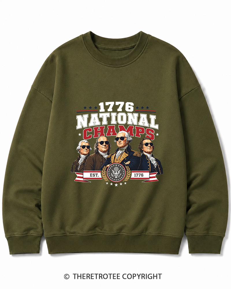 TheRetroTee Funny Founding Fathers 1776 Cotton Sweatshirt