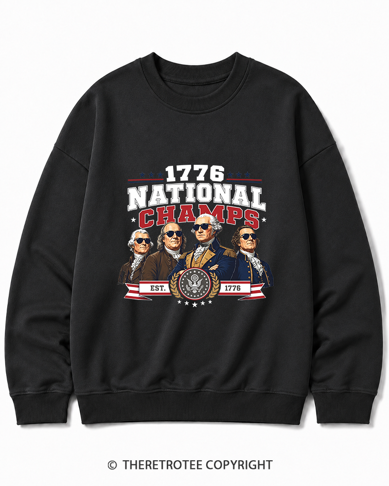 TheRetroTee Funny Founding Fathers 1776 Cotton Sweatshirt