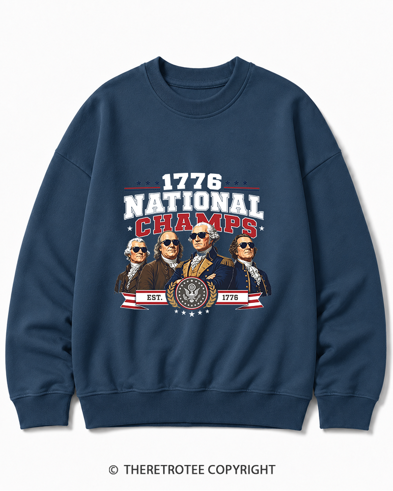 TheRetroTee Funny Founding Fathers 1776 Cotton Sweatshirt