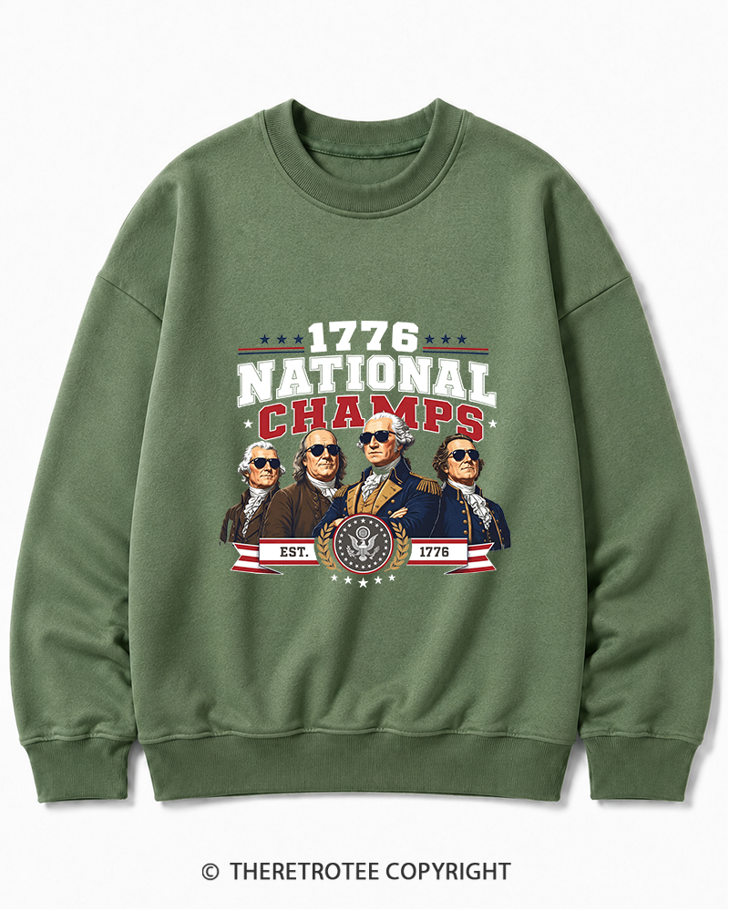 TheRetroTee Funny Founding Fathers 1776 Cotton Sweatshirt