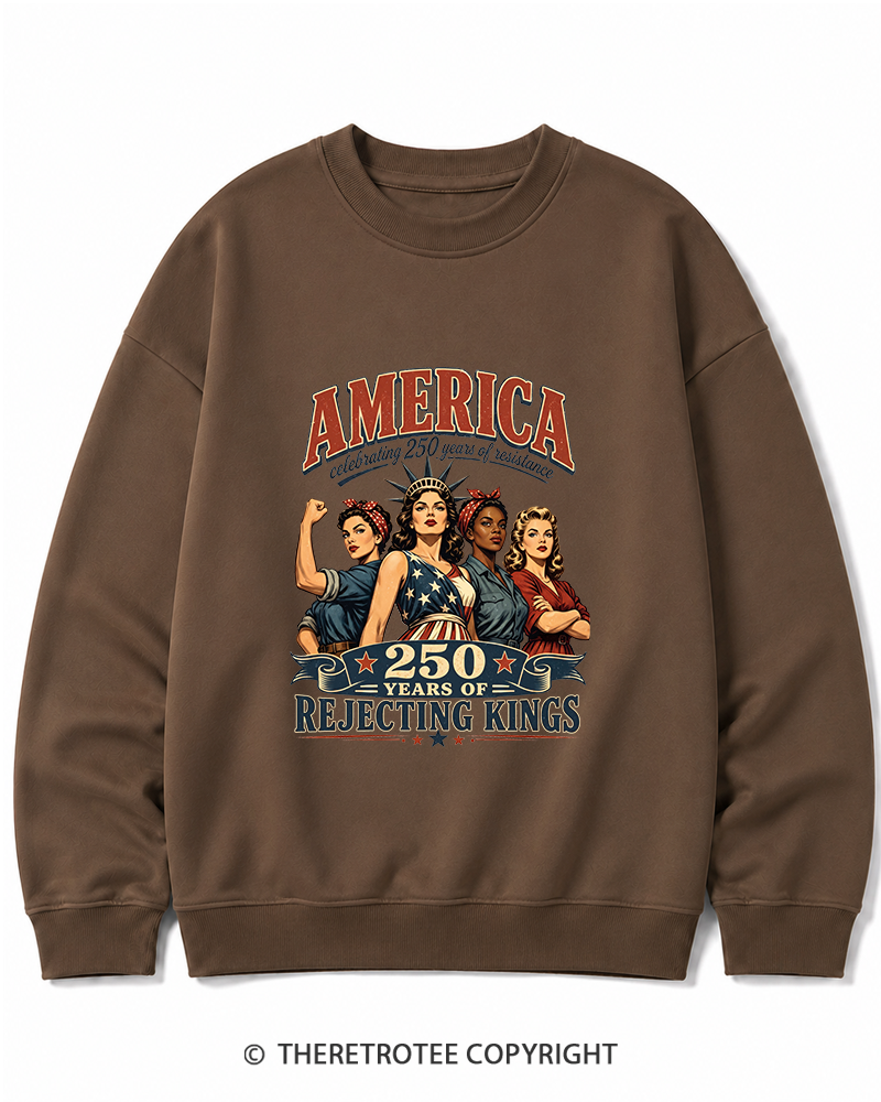 TheRetroTee Feminist 4th of July 250th Anniversary Cotton Sweatshirt