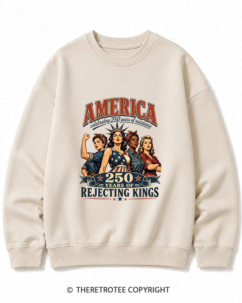 TheRetroTee Feminist 4th of July 250th Anniversary Cotton Sweatshirt