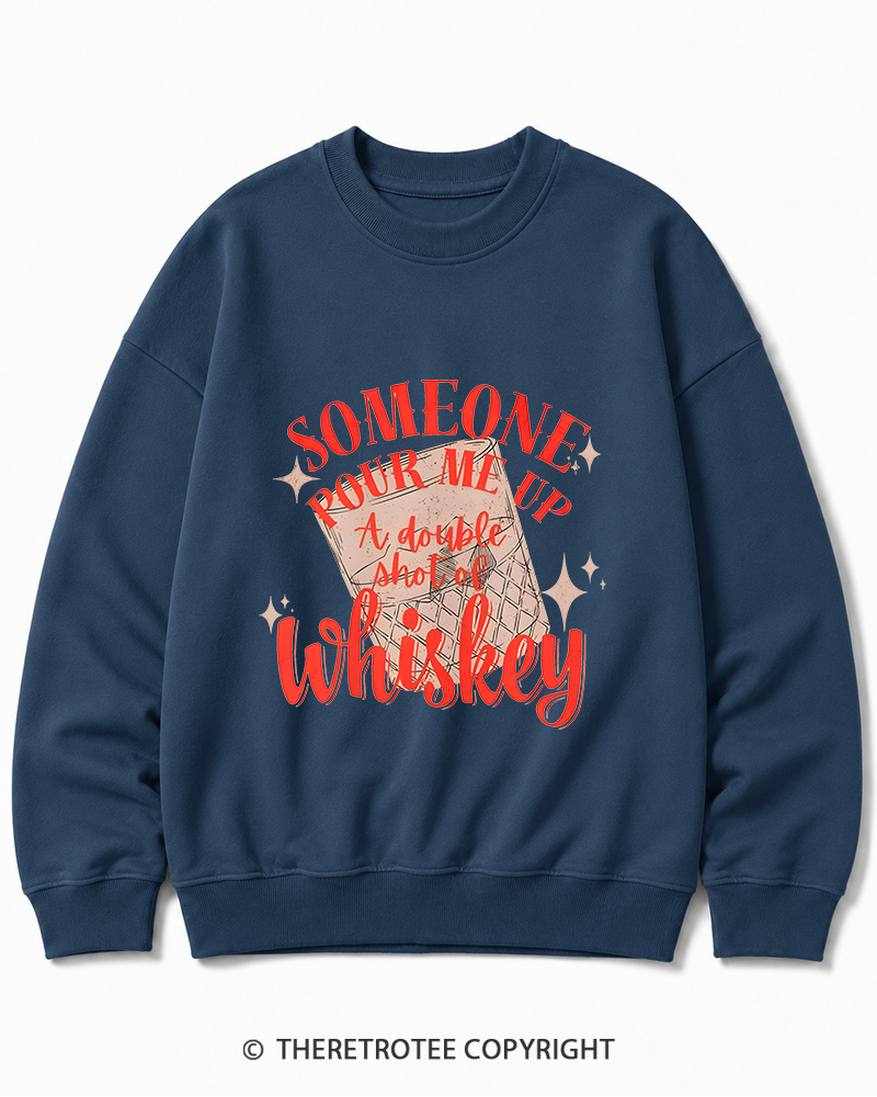 TheRetroTee Pour me a double Whiskey 1970s Cotton Sweatshirt