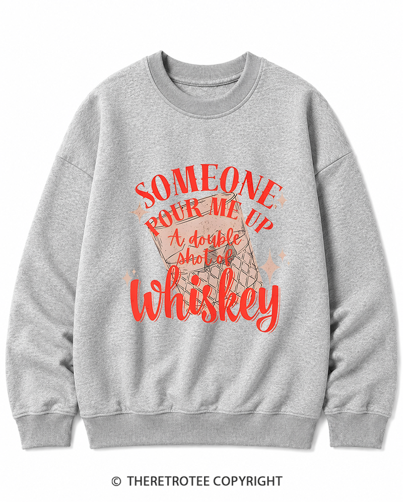 TheRetroTee Pour me a double Whiskey 1970s Cotton Sweatshirt