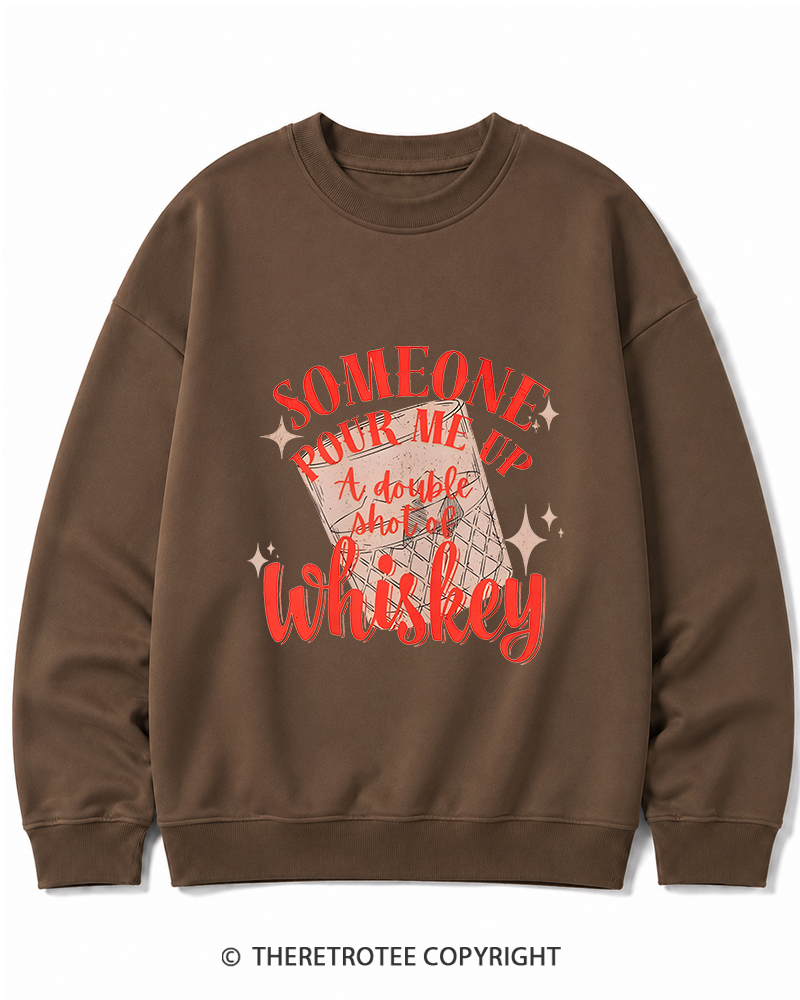 TheRetroTee Pour me a double Whiskey 1970s Cotton Sweatshirt