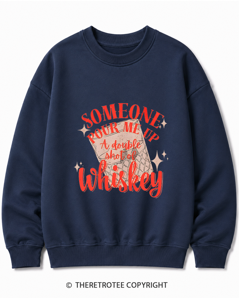 TheRetroTee Pour me a double Whiskey 1970s Cotton Sweatshirt