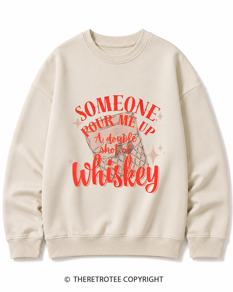 TheRetroTee Pour me a double Whiskey 1970s Cotton Sweatshirt