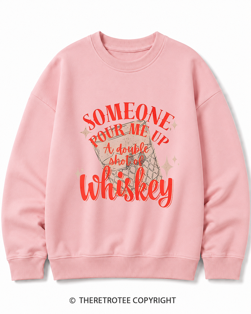 TheRetroTee Pour me a double Whiskey 1970s Cotton Sweatshirt