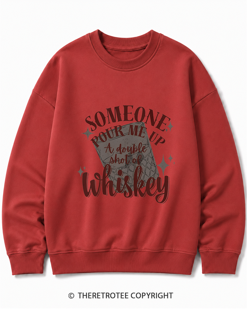 TheRetroTee Pour me a double Whiskey 1970s Cotton Sweatshirt