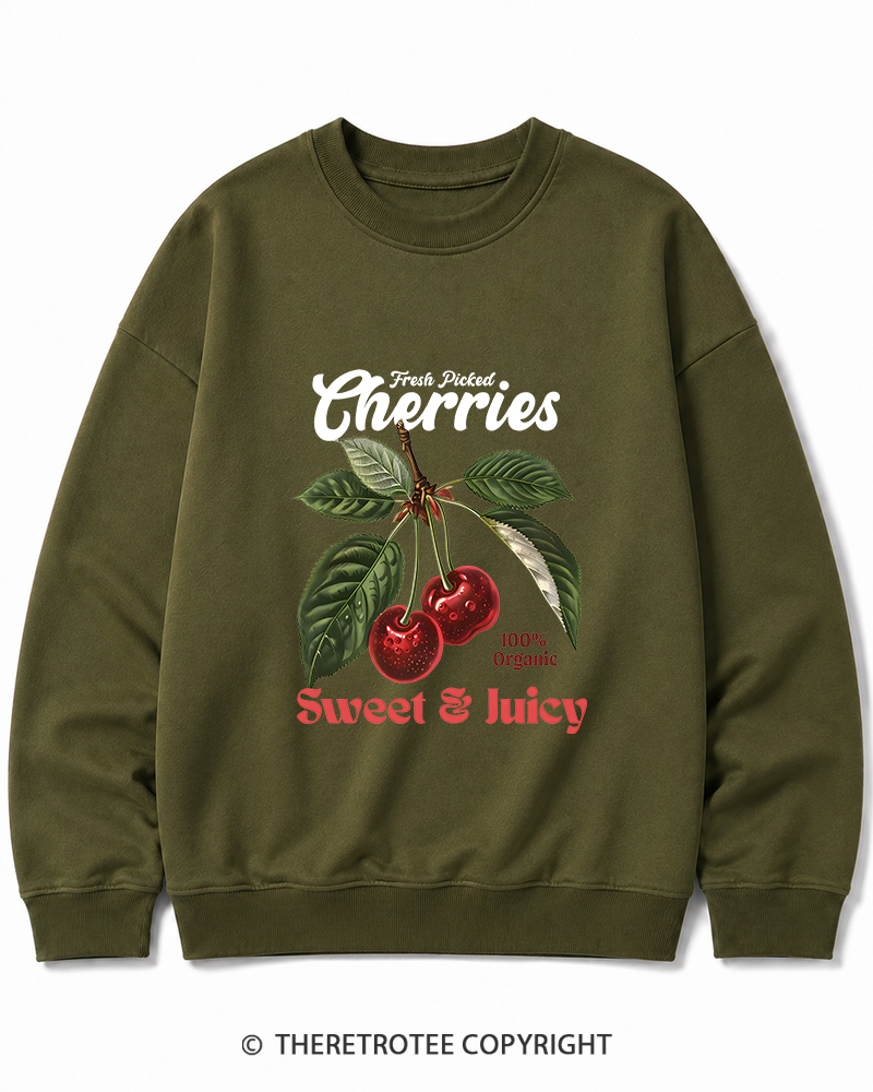TheRetroTee Vintage Cherry 1950s Cotton Sweatshirt