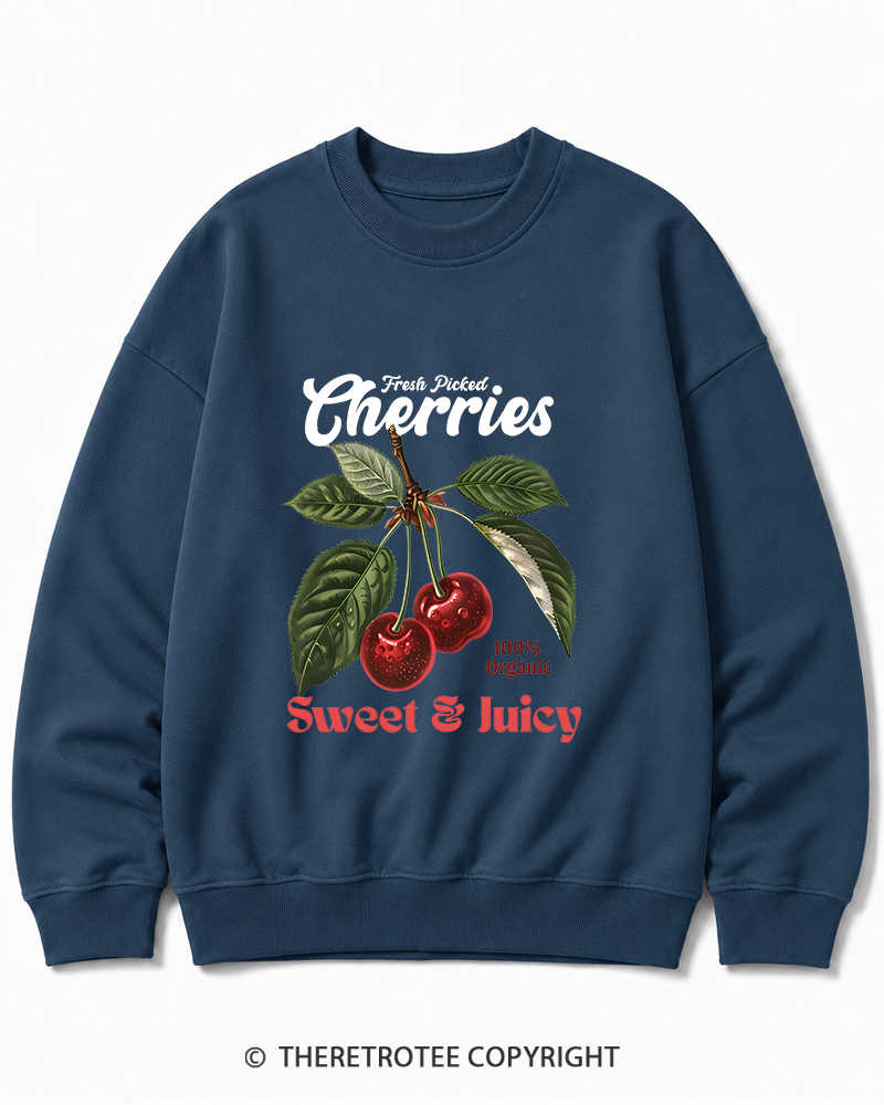 TheRetroTee Vintage Cherry 1950s Cotton Sweatshirt